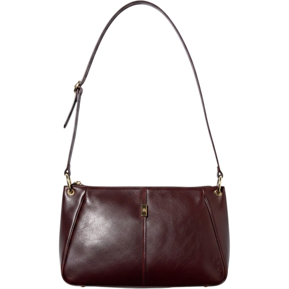 Vintage Etienne Aigner Burgundy Genuine Leather Shoulder Bag Gold Hardware
